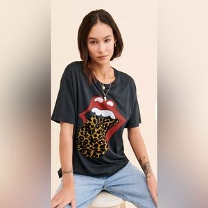 DAYDREAMER Stones Flocked Leopard Tongue Tee